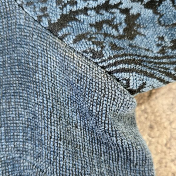 Vintage Coldwater Creek Blue Black Paisley Chenille Textured Button-Up Jacket - Picture 9 of 9